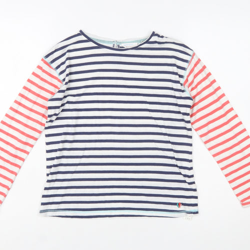 FatFace Girls Multicoloured Striped Long Sleeve Cotton T-Shirt 10-11 Years