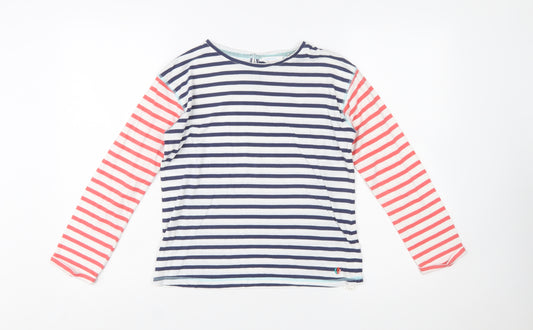 FatFace Girls Multicoloured Striped Long Sleeve Cotton T-Shirt 10-11 Years