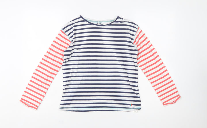 FatFace Girls Multicoloured Striped Long Sleeve Cotton T-Shirt 10-11 Years