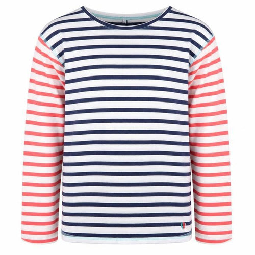 FatFace Girls Multicoloured Striped Long Sleeve Cotton T-Shirt 10-11 Years