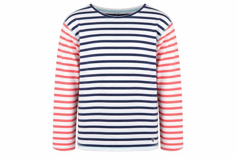 FatFace Girls Multicoloured Striped Long Sleeve Cotton T-Shirt 10-11 Years