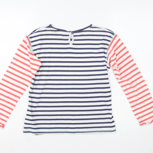 FatFace Girls Multicoloured Striped Long Sleeve Cotton T-Shirt 10-11 Years