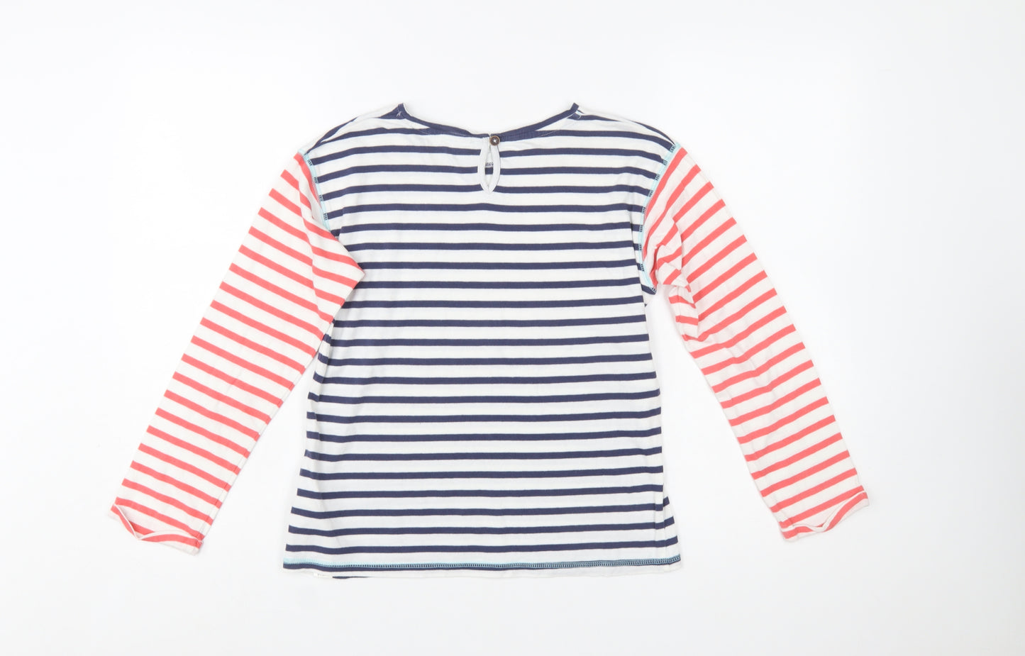 FatFace Girls Multicoloured Striped Long Sleeve Cotton T-Shirt 10-11 Years