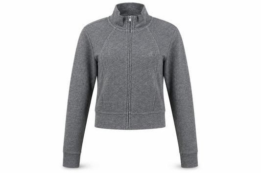Front view of ARISEISM girls’ grey full zip long sleeve sweatshirt jacket m