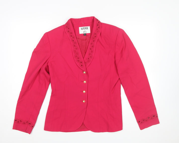 Kasper for A.S.L. Women's Pink Blazer Size 4 Formal Lined Jacket