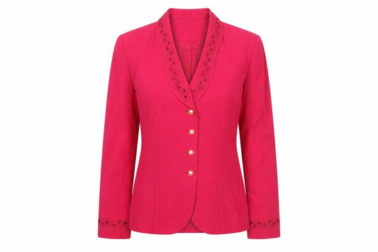 Front view of Kasper for A.S.L. Women's Pink Blazer, size 4, Formal Lined Jacket
