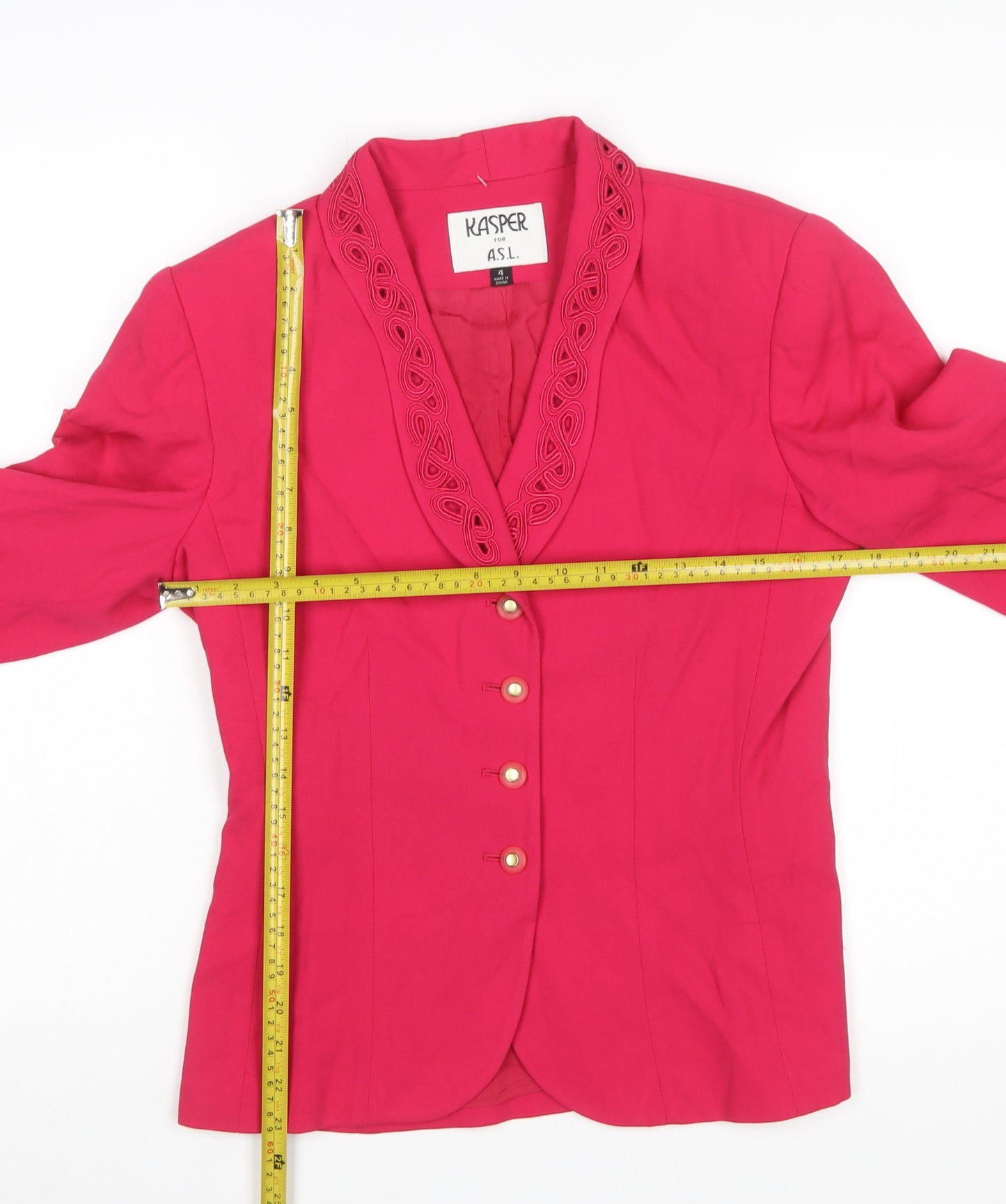 Kasper for A.S.L. Women's Pink Blazer Size 4 Formal Lined Jacket