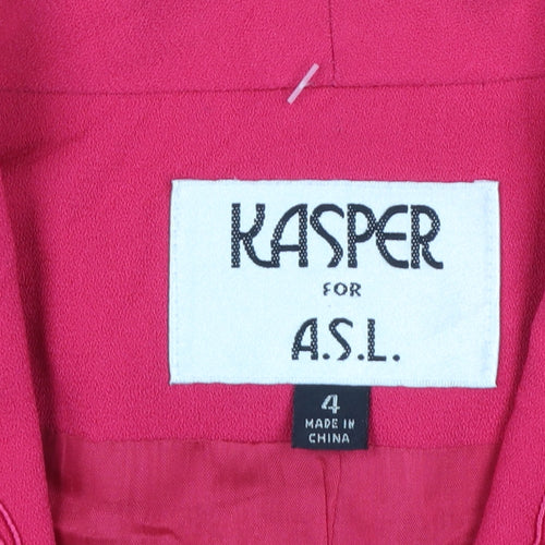Kasper for A.S.L. Women's Pink Blazer Size 4 Formal Lined Jacket