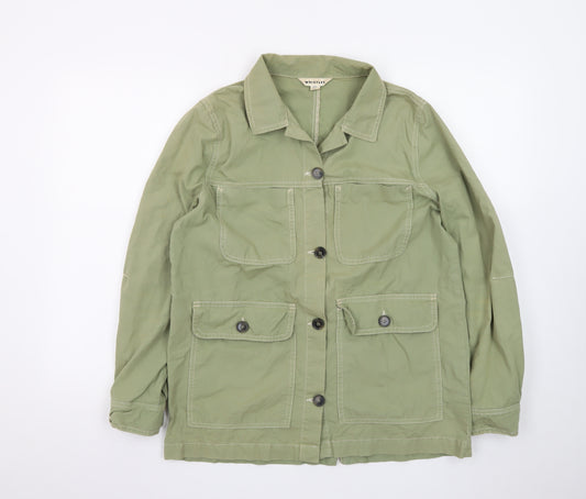 Whistles Women Green S Utility Military Jacket Cotton Casual
