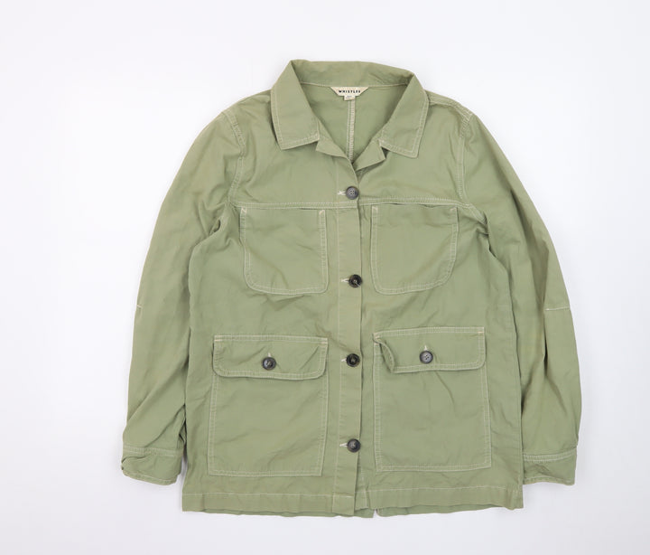 Whistles Women Green S Utility Military Jacket Cotton Casual