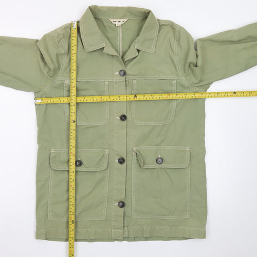 Whistles Women Green S Utility Military Jacket Cotton Casual