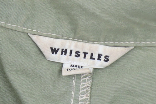 Whistles Women Green S Utility Military Jacket Cotton Casual