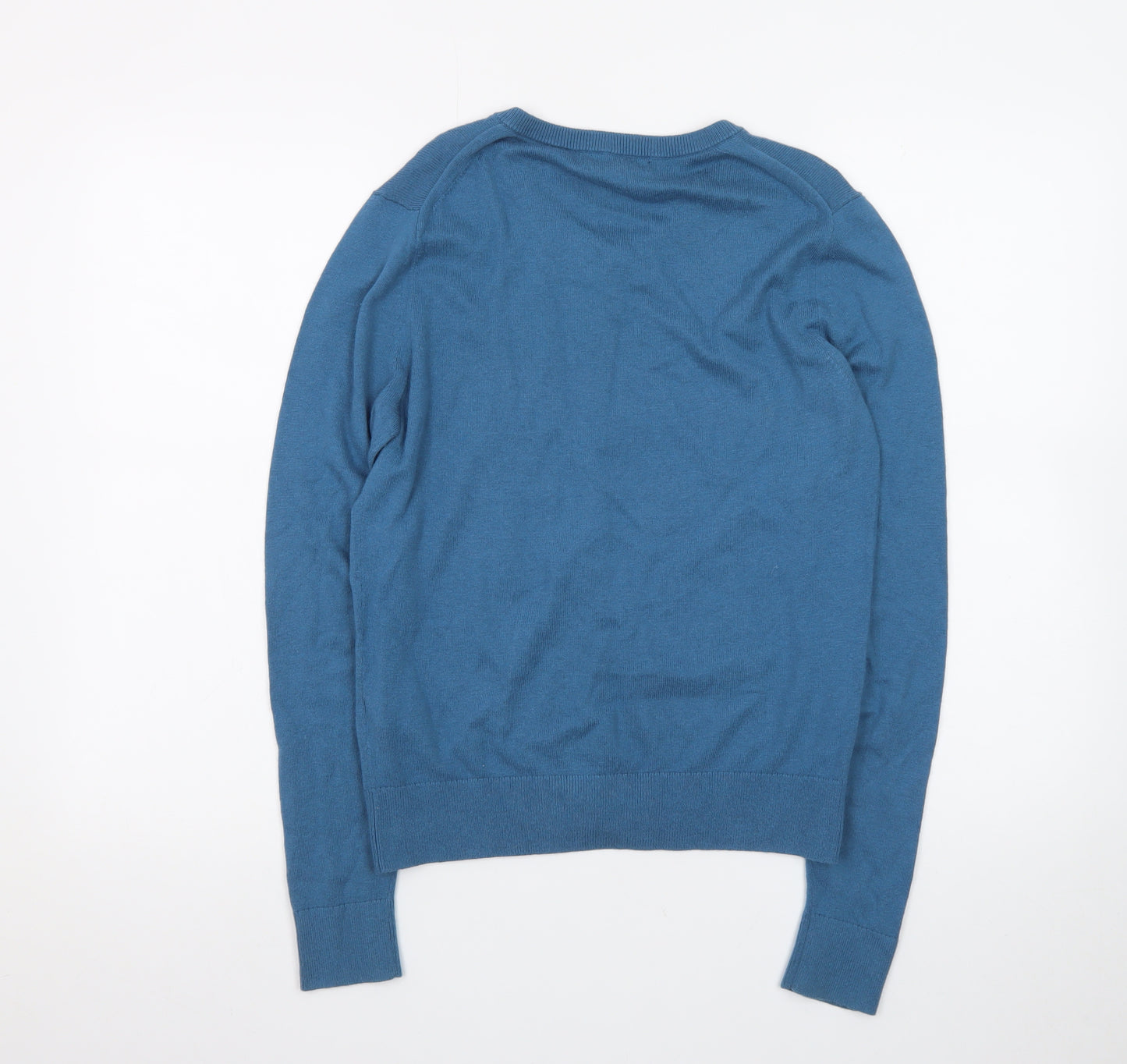 Banana Republic Women Blue Cotton Blend Cardigan Jumper Size S