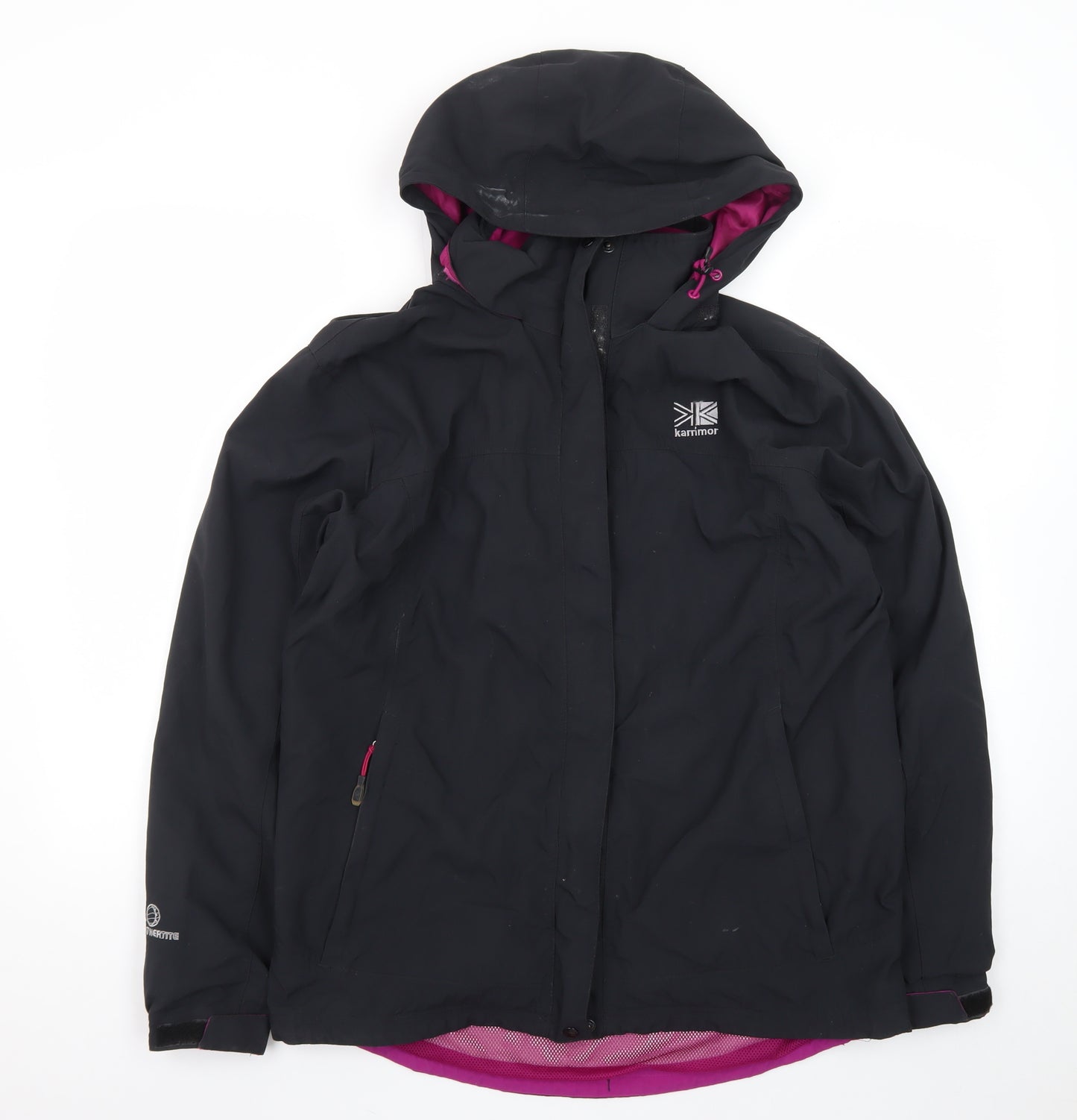 Karrimor Womens Black Waterproof Hooded Rain Jacket Size 12