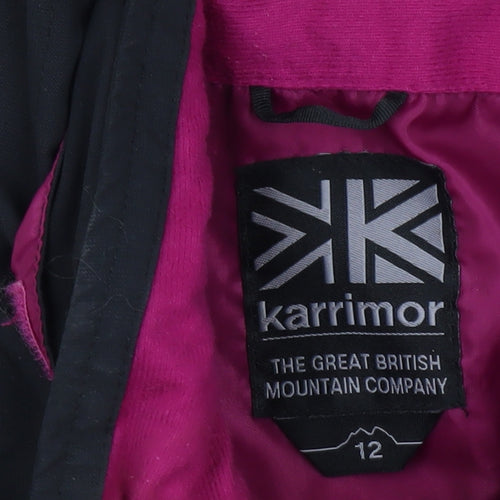 Karrimor Womens Black Waterproof Hooded Rain Jacket Size 12