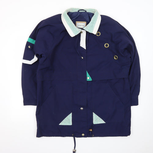 Current Seen Men's Blue Retro Anorak Jacket Size M Mid-Length 80s Style