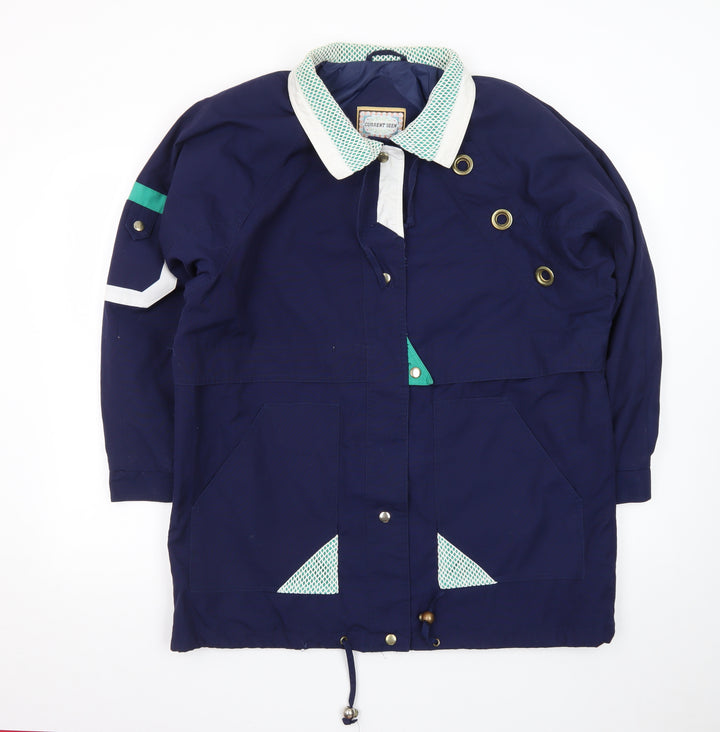 Current Seen Men's Blue Retro Anorak Jacket Size M Mid-Length 80s Style