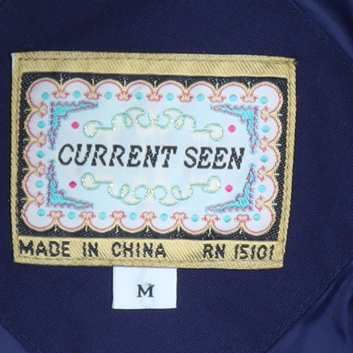 Current Seen Men's Blue Retro Anorak Jacket Size M Mid-Length 80s Style