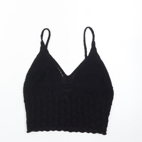 H&M Women's Black Crochet Camisole Tank Top Size S