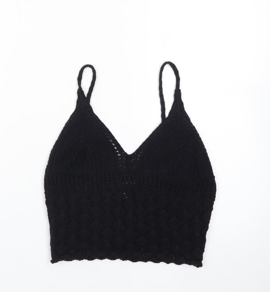 H&M Women's Black Crochet Camisole Tank Top Size S