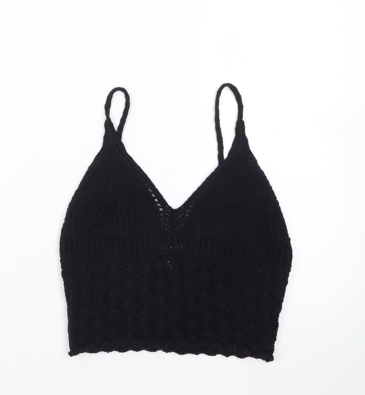 H&M Women's Black Crochet Camisole Tank Top Size S