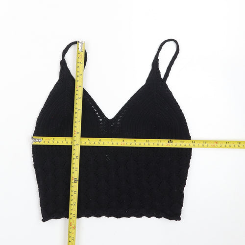 H&M Women's Black Crochet Camisole Tank Top Size S