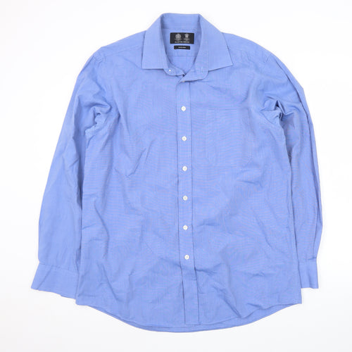 Austin Reed Men’s Blue 16.5R Cotton Regular Fit Long Sleeve Shirt