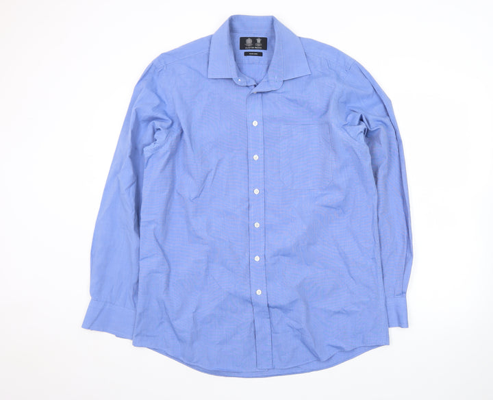 Austin Reed Men’s Blue 16.5R Cotton Regular Fit Long Sleeve Shirt