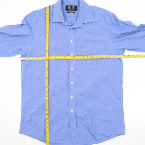 Austin Reed Men’s Blue 16.5R Cotton Regular Fit Long Sleeve Shirt