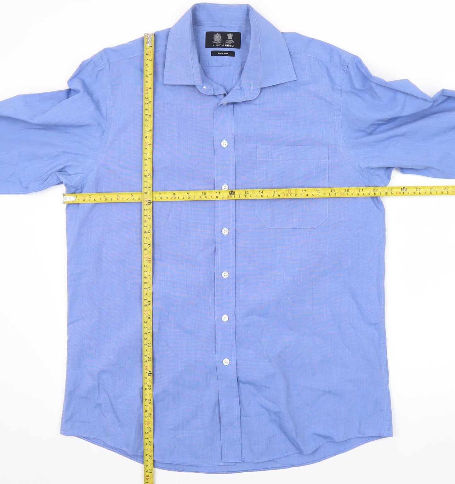 Austin Reed Men’s Blue 16.5R Cotton Regular Fit Long Sleeve Shirt