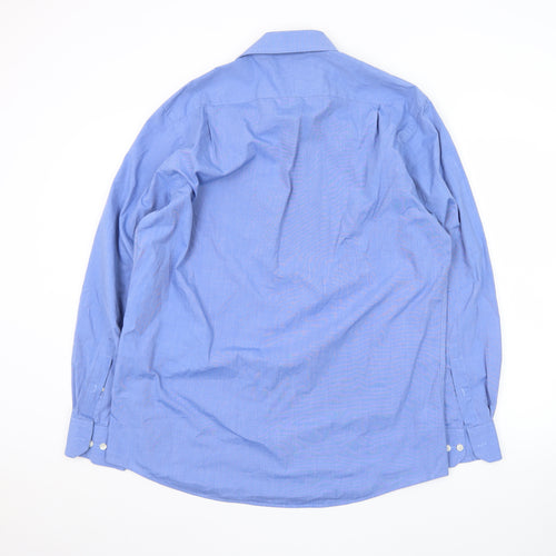 Austin Reed Men’s Blue 16.5R Cotton Regular Fit Long Sleeve Shirt