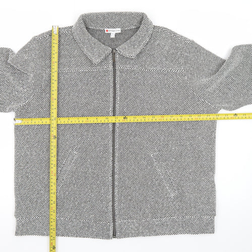 Street One Women's Grey Herringbone Zip Up Jacket Size 16