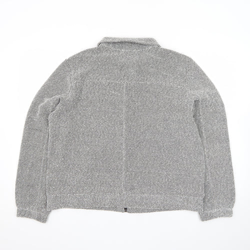 Street One Women's Grey Herringbone Zip Up Jacket Size 16