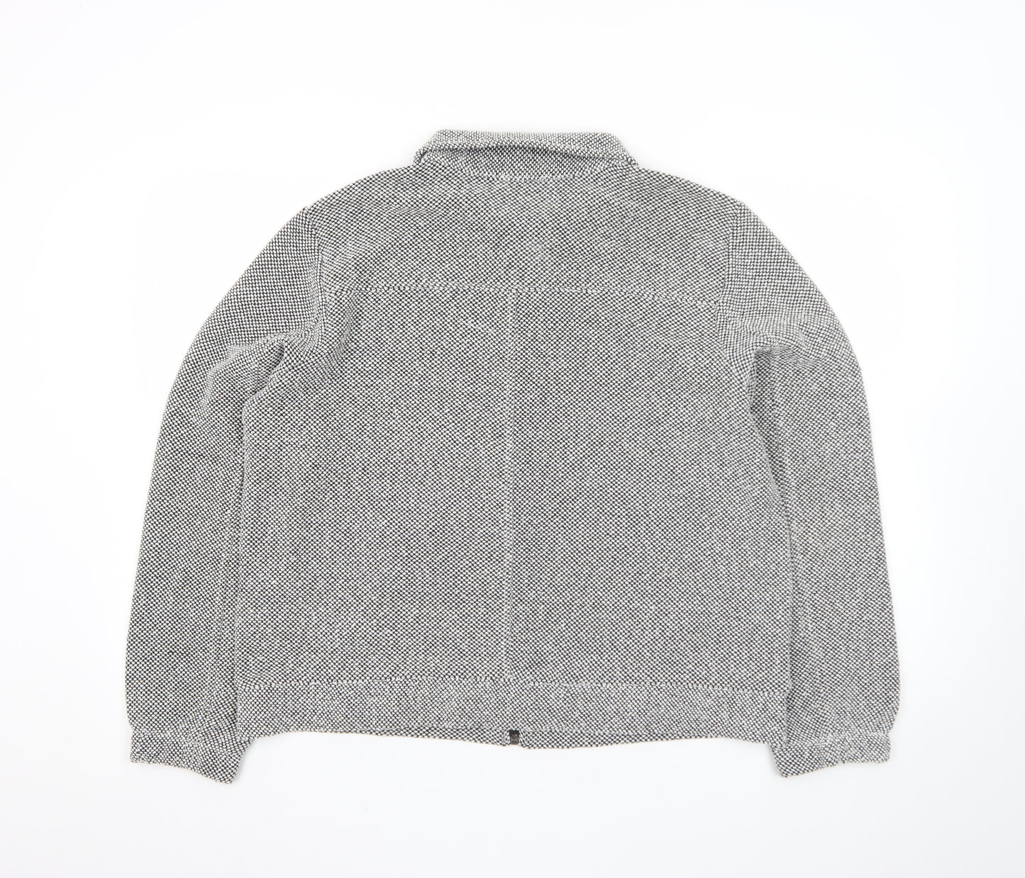 Street One Women's Grey Herringbone Zip Up Jacket Size 16