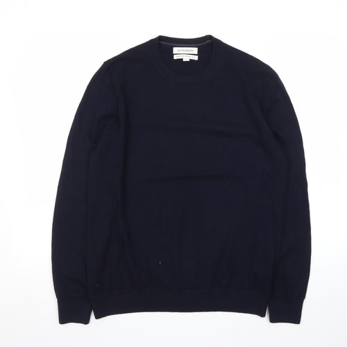 Marks and Spencer Men’s Blue Merino Wool Crew Neck Jumper L