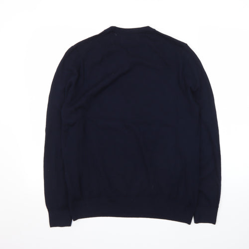 Marks and Spencer Men’s Blue Merino Wool Crew Neck Jumper L