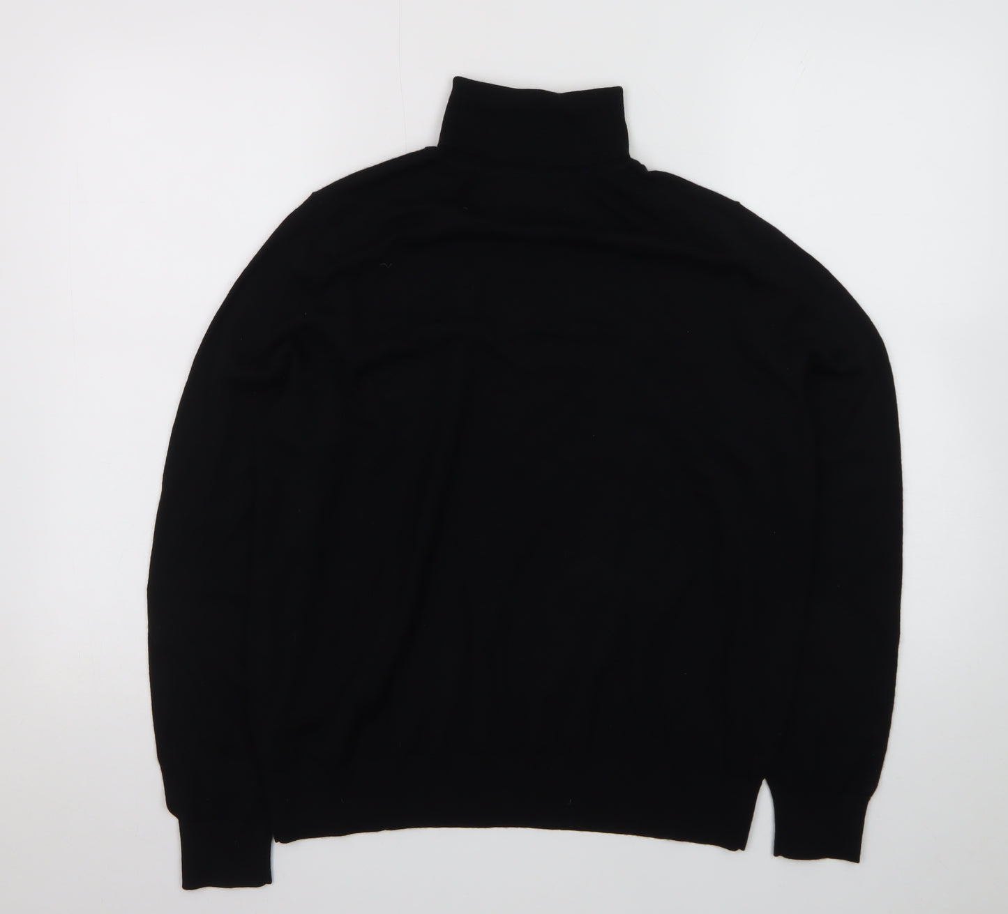 Marks and Spencer Men's Black Roll Neck Merino Wool Jumper Size L