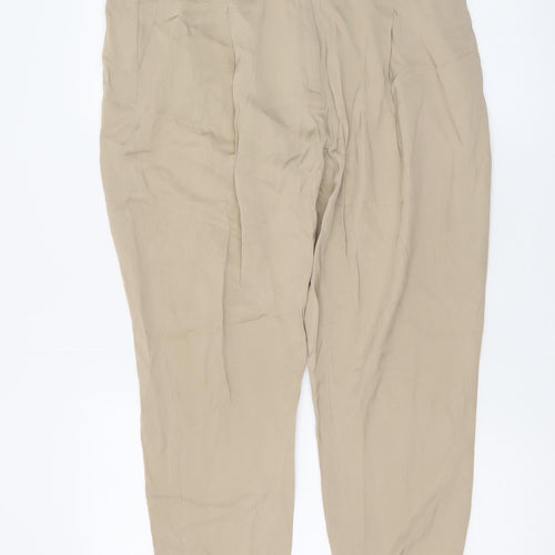 AllSaints Women Beige Size 12 Cedie Sky Pleated Tapered Trousers