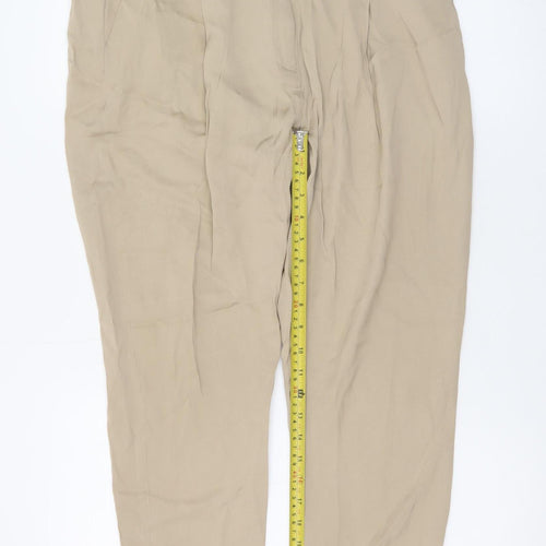 AllSaints Women Beige Size 12 Cedie Sky Pleated Tapered Trousers