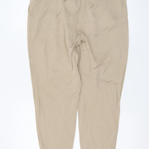 AllSaints Women Beige Size 12 Cedie Sky Pleated Tapered Trousers