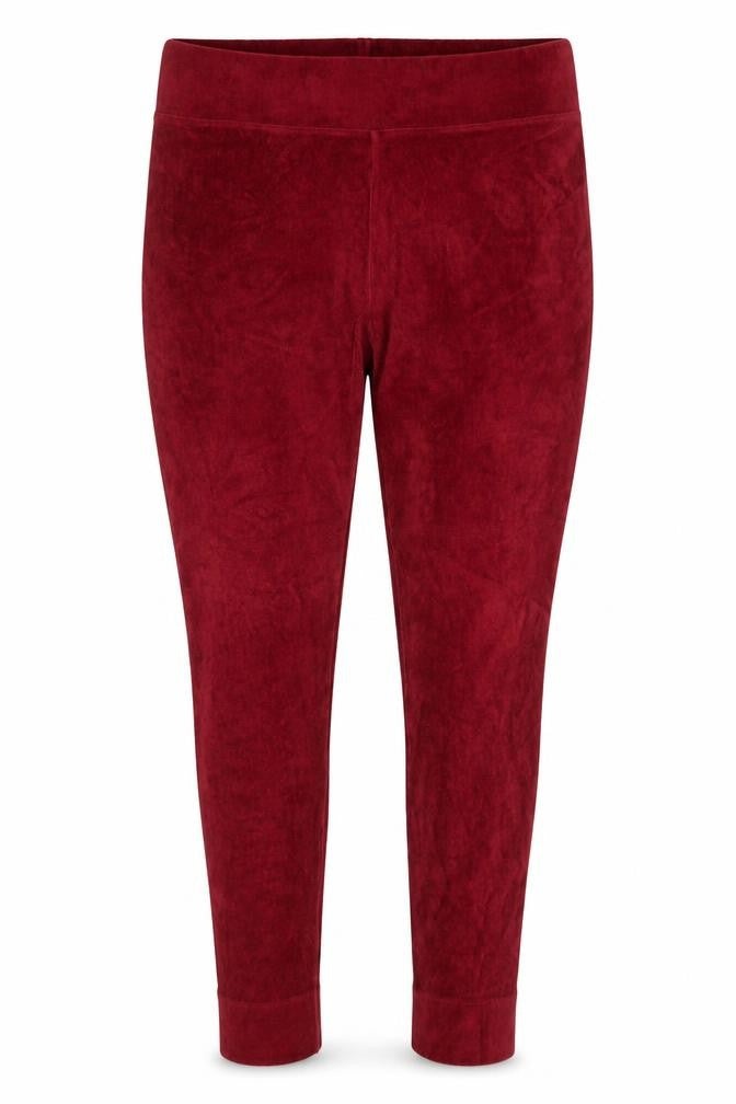 Marks and Spencer Womens Red Velour Leggings Size 16 Short Length