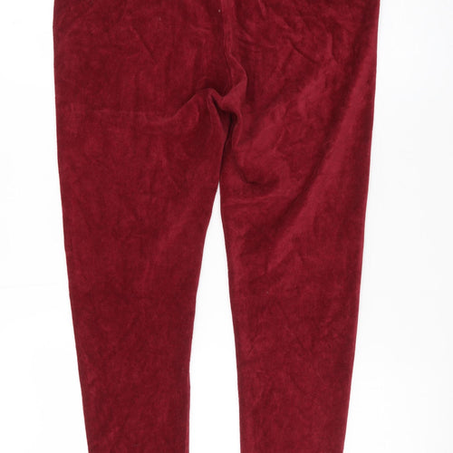 Marks and Spencer Womens Red Velour Leggings Size 16 Short Length