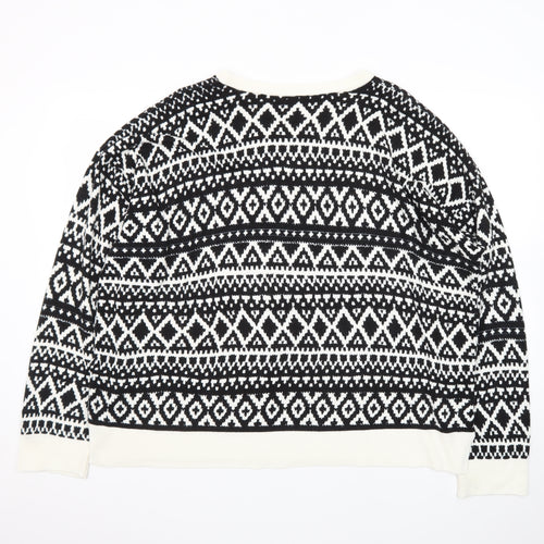 Marks and Spencer Women's Black & White Fair Isle Jumper Size 24