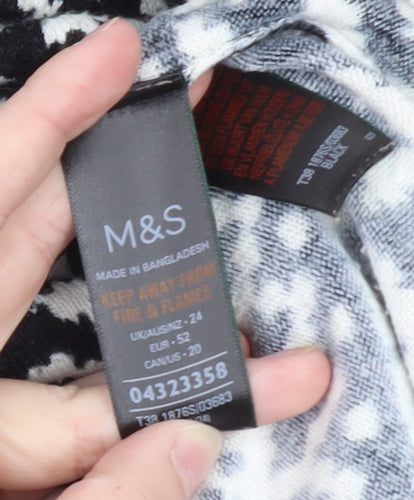 Marks and Spencer Women's Black & White Fair Isle Jumper Size 24