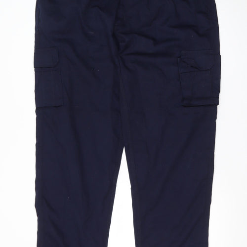 ORN Men's Blue 42R Cargo Work Trousers Polyester Cotton Blend