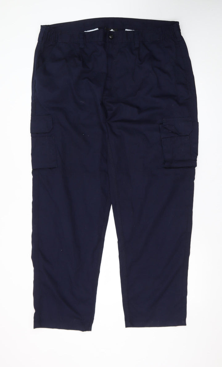 ORN Men's Blue 42R Cargo Work Trousers Polyester Cotton Blend