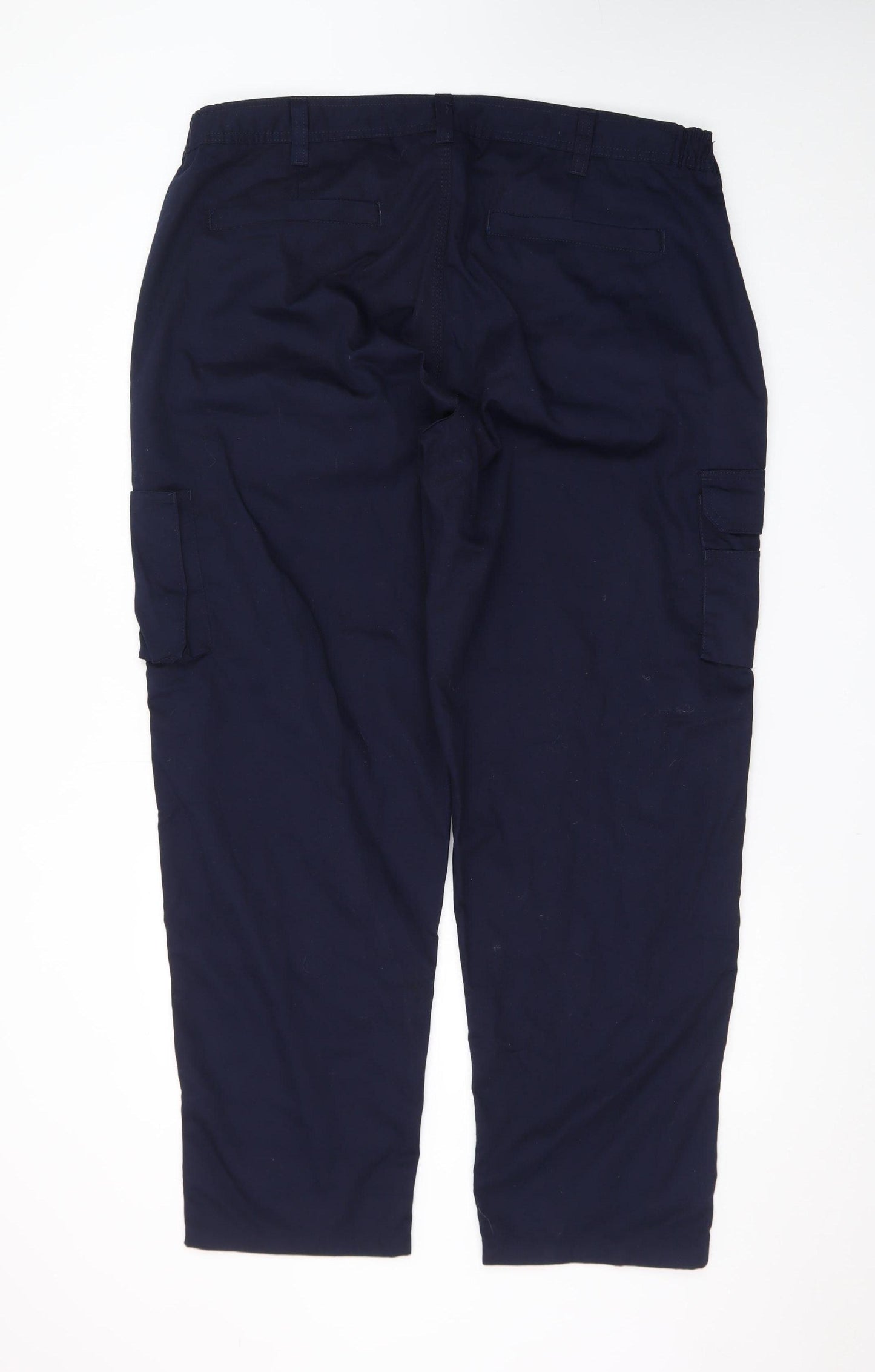 ORN Men's Blue 42R Cargo Work Trousers Polyester Cotton Blend
