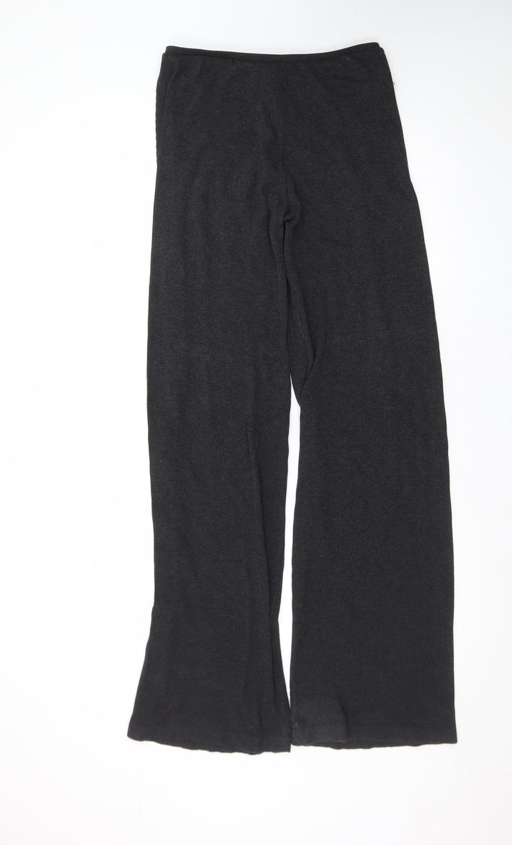 Zara Women’s Black Wide-Leg Knit Trousers Size 12