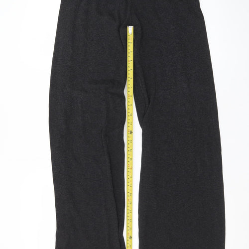 Zara Women’s Black Wide-Leg Knit Trousers Size 12