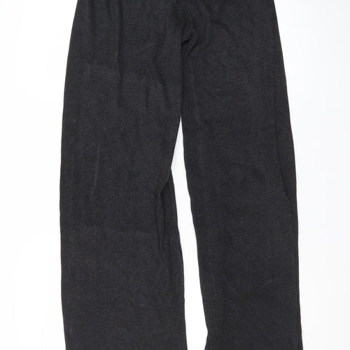 Zara Women’s Black Wide-Leg Knit Trousers Size 12